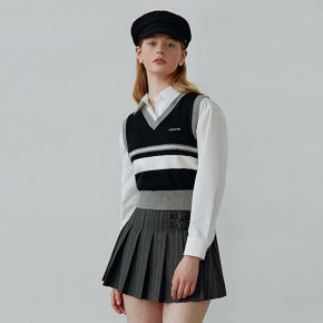 PREPPY KNIT VEST BLACK