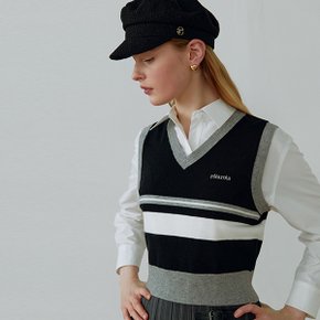 PREPPY KNIT VEST BLACK