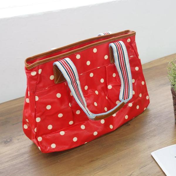 빨간 도트 무늬 작은가방 화사한 스타일 여성 도트백(1)