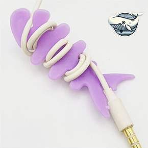 랜덤컬러 이어폰 정리기 물고기 디자인