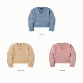 여성V넥 스웨터 V-neck Nep Yarn Sweater_A WHKAE1241F