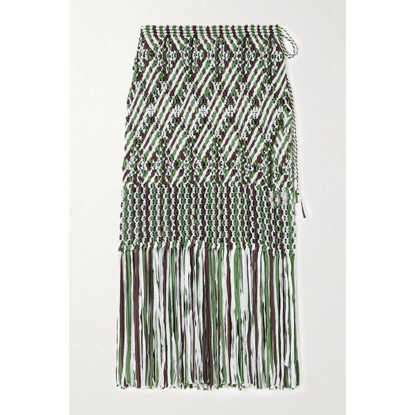 자바 프린지 마크라메 미디 스커트 46376663162888929