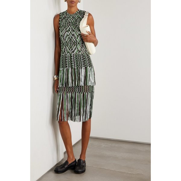 자바 프린지 마크라메 미디 스커트 46376663162888929