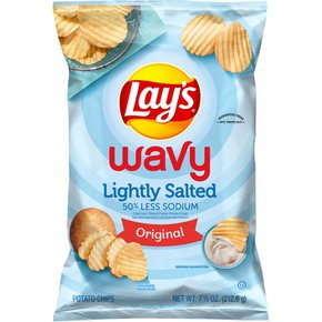 Wavy Potato Chips, 살짝 소금에 절인 오리지널, 212.6g 봉지