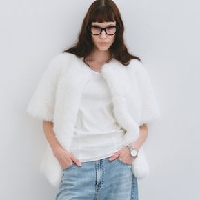 KIKO FAUX FUR JACKET WHITE