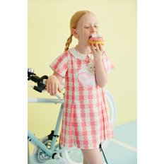 QAOP37431PK(2024 SUMMER  키치 캣 체크 원피스-핑크)