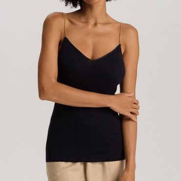 한로 Cotton Seamless Spaghetti Top(71613_black)