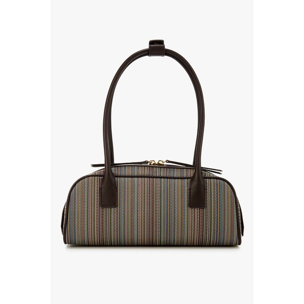 여성 스트라이프 코팅 캔버스 숄더백 5725332102000