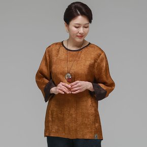 더하랑 바람드리 여름 인견 블라우스 머스타드