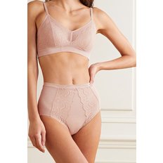 Spotlight Lace-trimmed Stretch-tulle Bralette 베이지