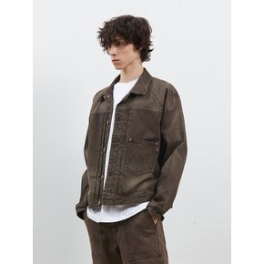 DENIM RAGLAN SLEEVE WORK JACKET BROWN