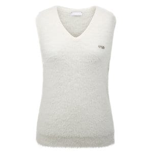 V12 POINT KNIT CHAIN OVERFIT MOHAIR VEST_V21B3SV118_WH