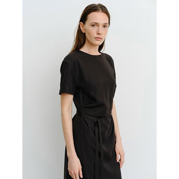 TVR DRAPED WAIST DRESS_2COLORS