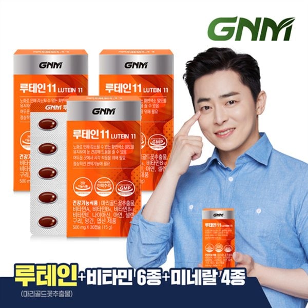 루테인11 3박스 / 비타민 6종 + 미네랄 4종 눈건강 비타민B 아연 ...