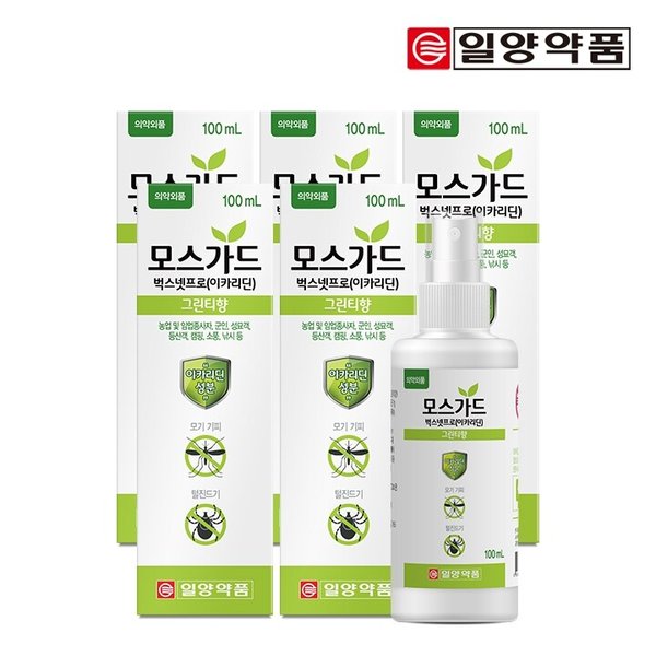 모스가드 스프레이 (모기기피, 진드기기피, 100ml) 5통