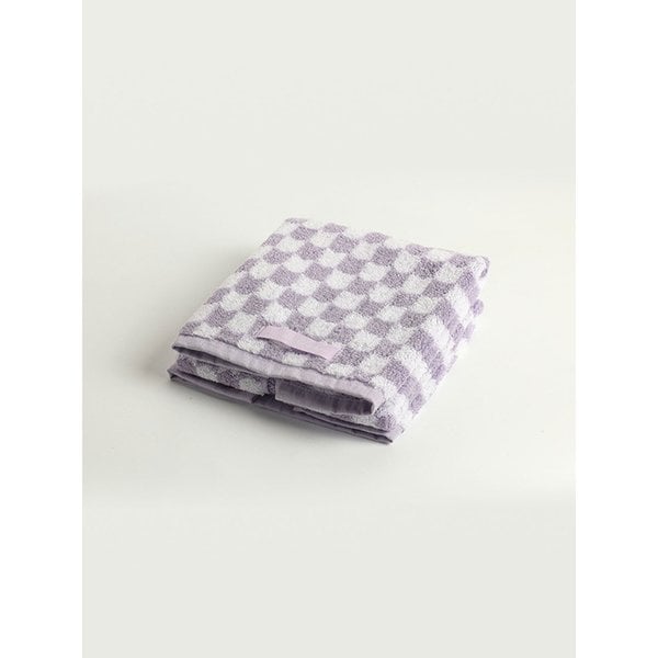 프리미엄 코튼 고중량 210g 수건 1P 라일락 아치체커보드