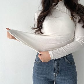 / 어썸 무지 슬림핏 기모 폴라티 터틀넥 티셔츠 이너티