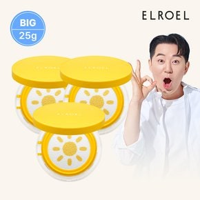 [빅] 엘로엘 파데프리 옐로우 팡팡 빅 선쿠션 25g 본품 x 3개_ELROEL