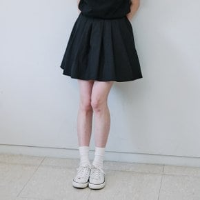 SHIRRING MIDI SKIRT_BLACK