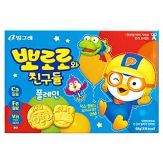  빙그레 뽀로로와 친구들 플레인 과자 65g x20개