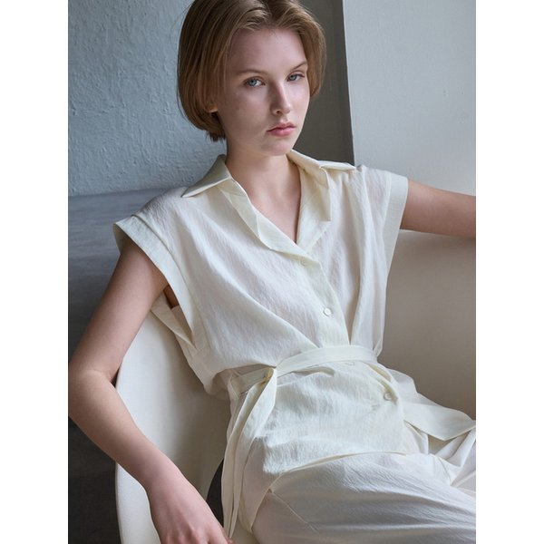 벨트카라셔츠 크림 BE061