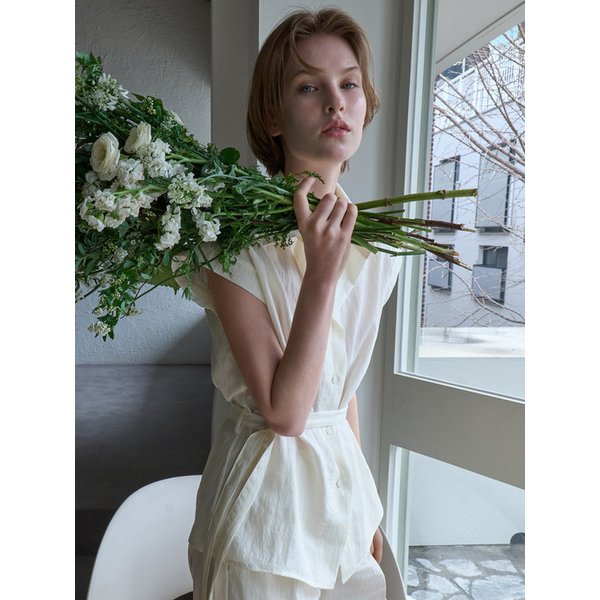 벨트카라셔츠 크림 BE061