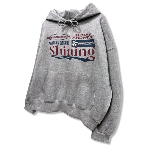 Shining Graphic Combing Hoodie_Gray