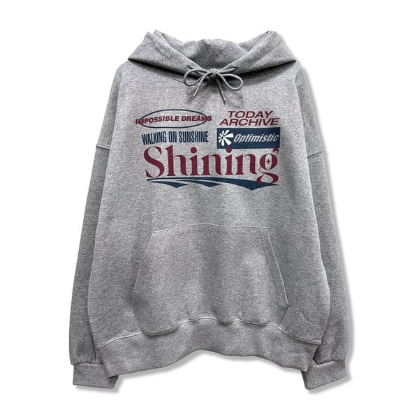 Shining Graphic Combing Hoodie_Gray
