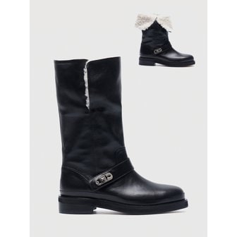 블랑토 SHEARLING FOLDING BOOTS35[F90-BLACK]