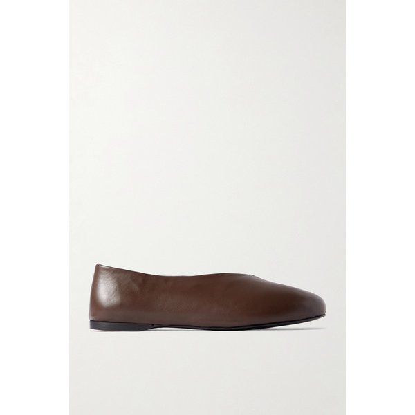 프로엔자슐러 버건디 가죽 티 발레리나 플랫 46376663162978427