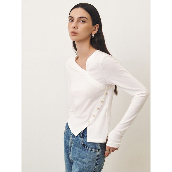 랩 컷아웃 티셔츠_IVORY