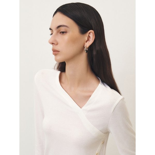 랩 컷아웃 티셔츠_IVORY