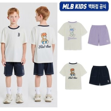 MLB키즈 [백화점 공식]  25SS  스포티브 캐릭터 티셔츠 세트 (2color) 7AS1C3153
