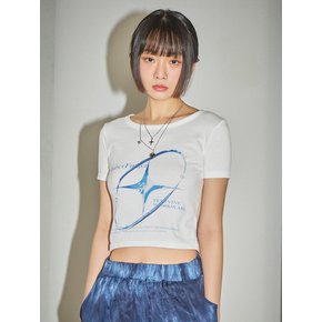 Signature Glitter Printing  T-shirt (Ivory)