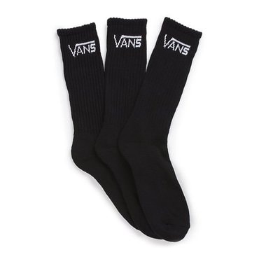 반스 반스 남여공용 양말 기본 로고 양말 3개 세트 VANS CLASSIC CREW SOCKS 블랙 / VN000XRZBLK