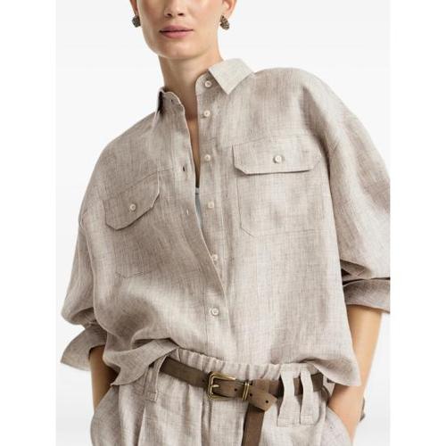 브루넬로 쿠치넬리 셔츠 MQ194M3M06 C034 NEUTRALS