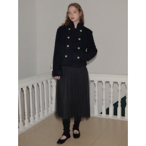 Button Point Double Wool Coat_ Navy