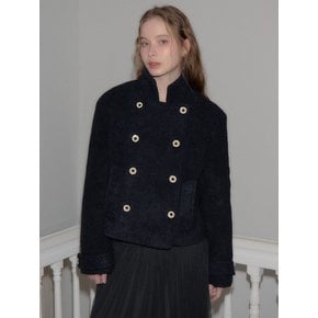 Button Point Double Wool Coat_ Navy