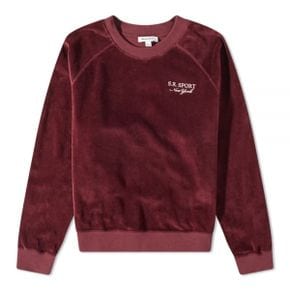 SPORTYRICH SR SPORT VELOUR CREWNECK - MERLOT (CR751) (SR 스포츠 벨루어 크루넥 스웨트셔츠)