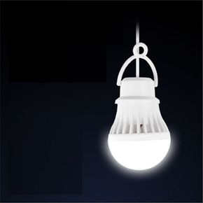 캠핑용 USB 램프 전구형 5V 3W 6 LED 1M White LAMP