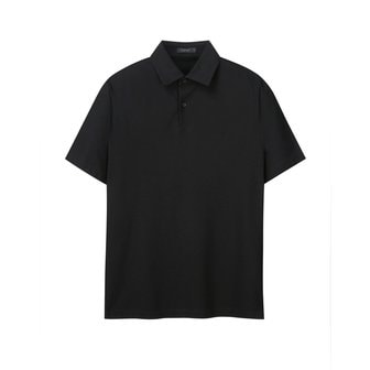질스튜어트뉴욕 [23SS] 블랙 피치 가공 카라넥 티셔츠 JNTS3B032BK