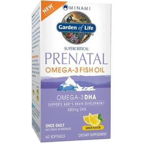 [해외직구] 가든오브라이프 미나미 프리네탈 오메가3 레몬 60정 Garden of Life Minami Supercritical Prenatal Omega-3 Fish Oil Lemon 60