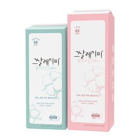 [공식몰]그날레시피 100% 순면 팬티라이너 4세트 (일반 66p, 롱 63p)