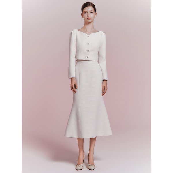 Sweet heart tweed mermaid skirt(3colors)