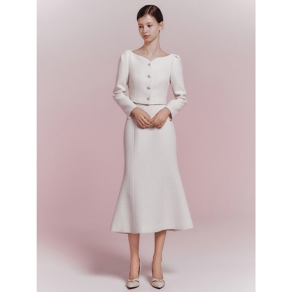 Sweet heart tweed mermaid skirt(3colors)