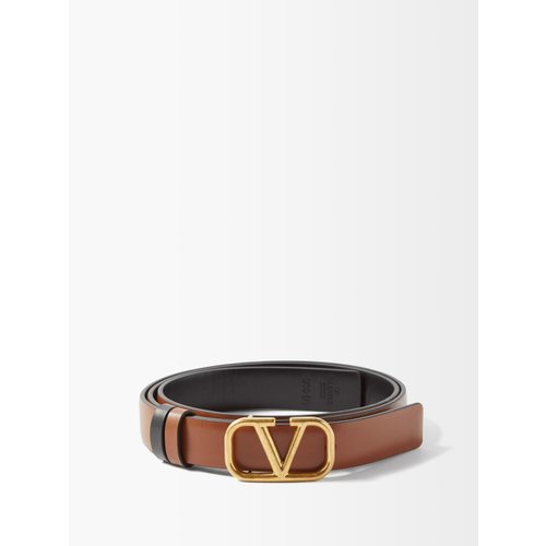 VALENTINO GARAVANI Valentino Garavani Iconographe leather-trimmed flocked  canvas belt