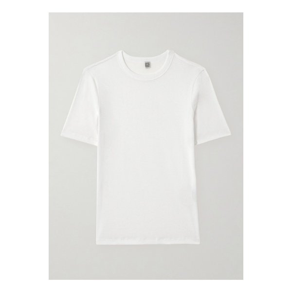 골지 스트레치 코튼 저지 티셔츠 화이트 1647597336388912