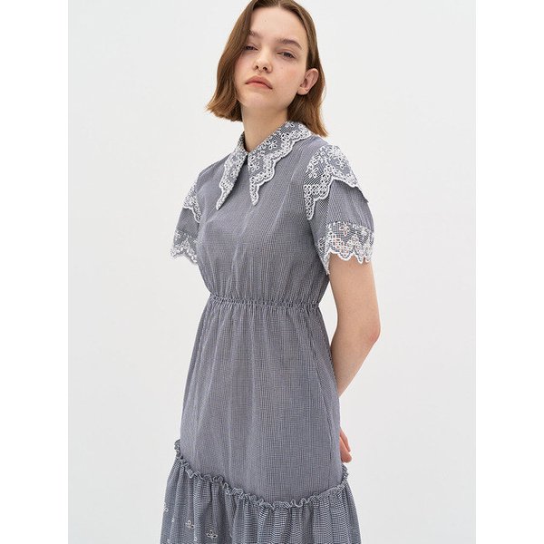 5S Floral-embroidered cotton midi dress