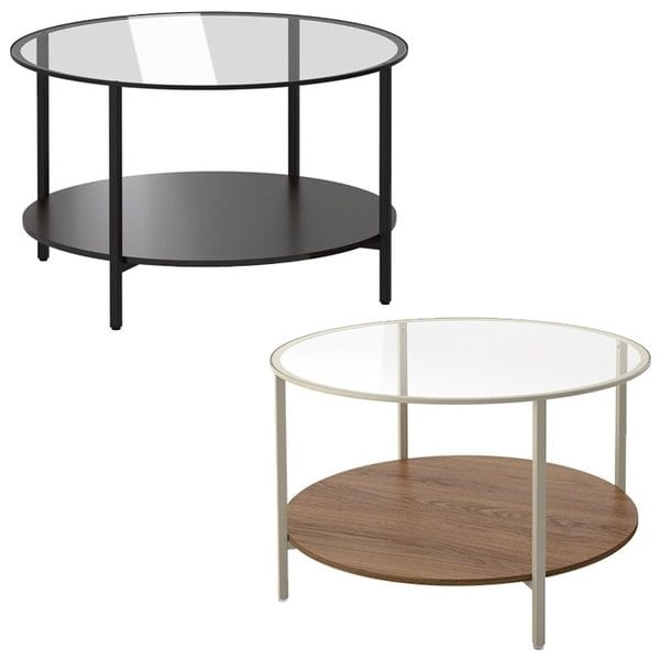 VITTSJO 빗셰 커피테이블 75cm 소파테이블 원형테이블 유리테이블 거실테이블