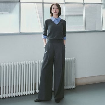 케네스레이디 벨티드 핀턱 랩 슬랙스(장다아 착용) EWSLPC0400